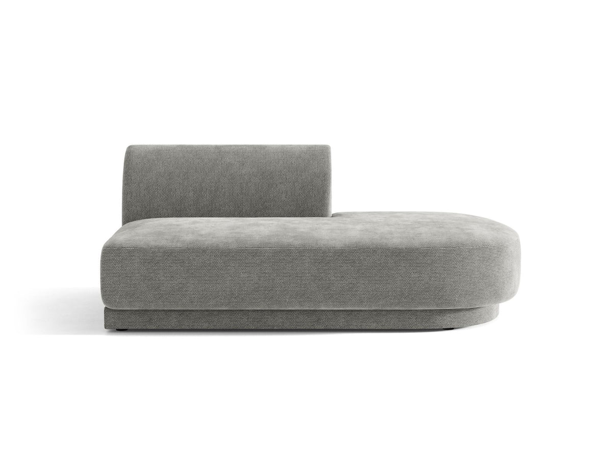 Miley — Modular Sofa Light Grey (Eden 18 Grey) Black Plastic Right