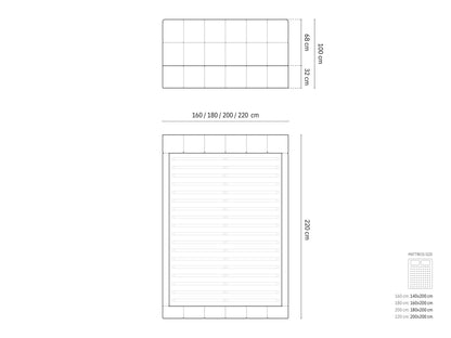 Bellis — Voodi (220,0x180,0x100,0 cm)
