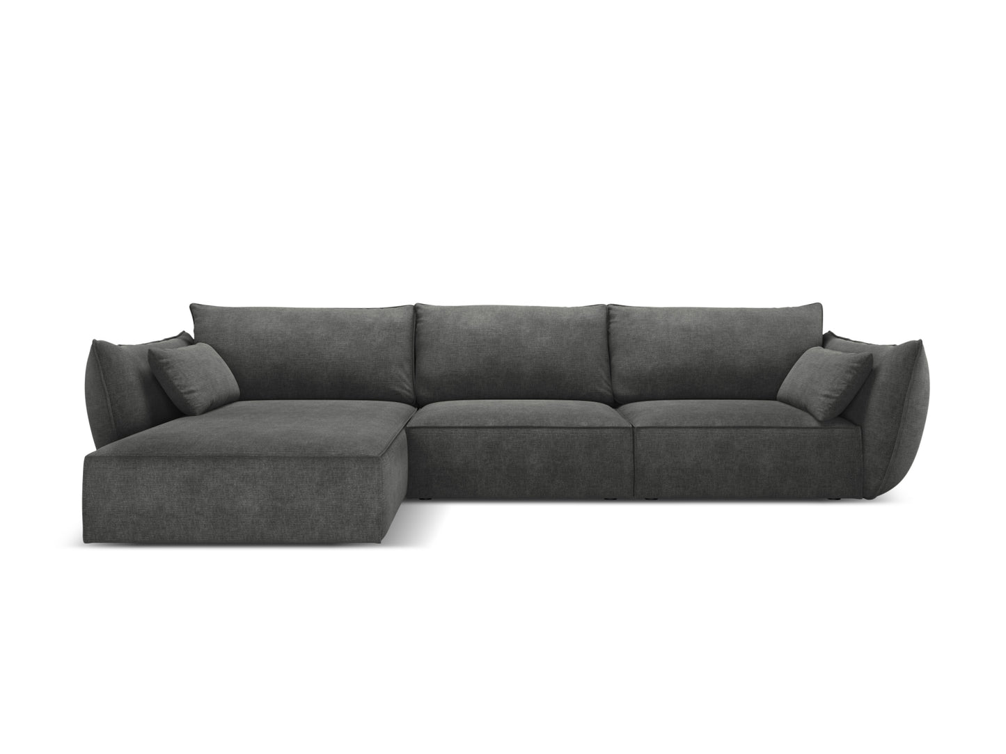 Kaelle — Corner Sofa Dark Grey (Over The Horizon 97) Black Plastic Left