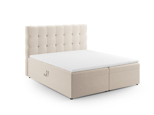 Bali — Bed Light Beige (Bluvel 22) Black Plastic