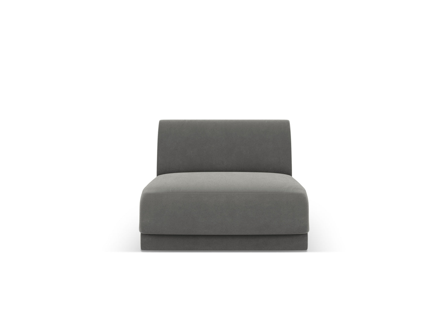 Miley — Modular Sofa Light Grey (Bluvel 13) Black Plastic