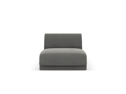 Miley — Modular Sofa Light Grey (Bluvel 13) Black Plastic