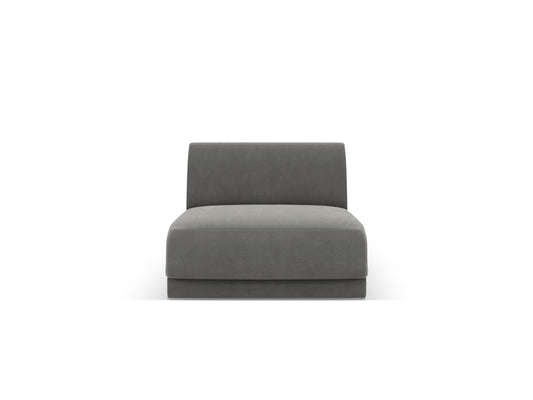 Miley — Modular Sofa Light Grey (Bluvel 13) Black Plastic