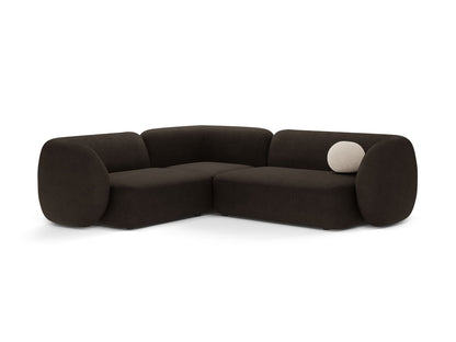 Kate — Corner Sofa Brown (Baloo 2081) Black Plastic