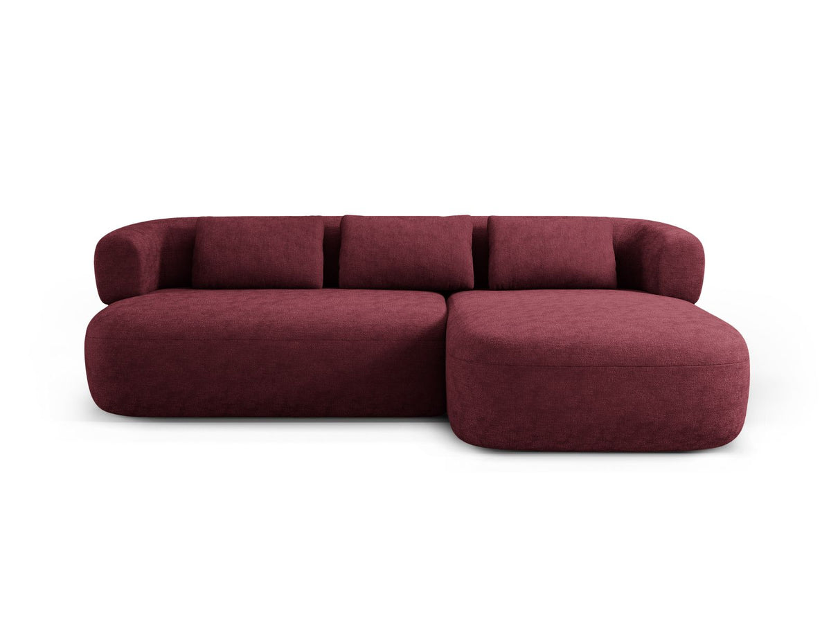 Jenny — Corner Sofa Cherrywood (Perfect Harmony 59) Black Plastic Right