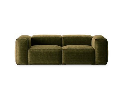 Bergamo — Sofa Green (Perla 60) Black Plastic