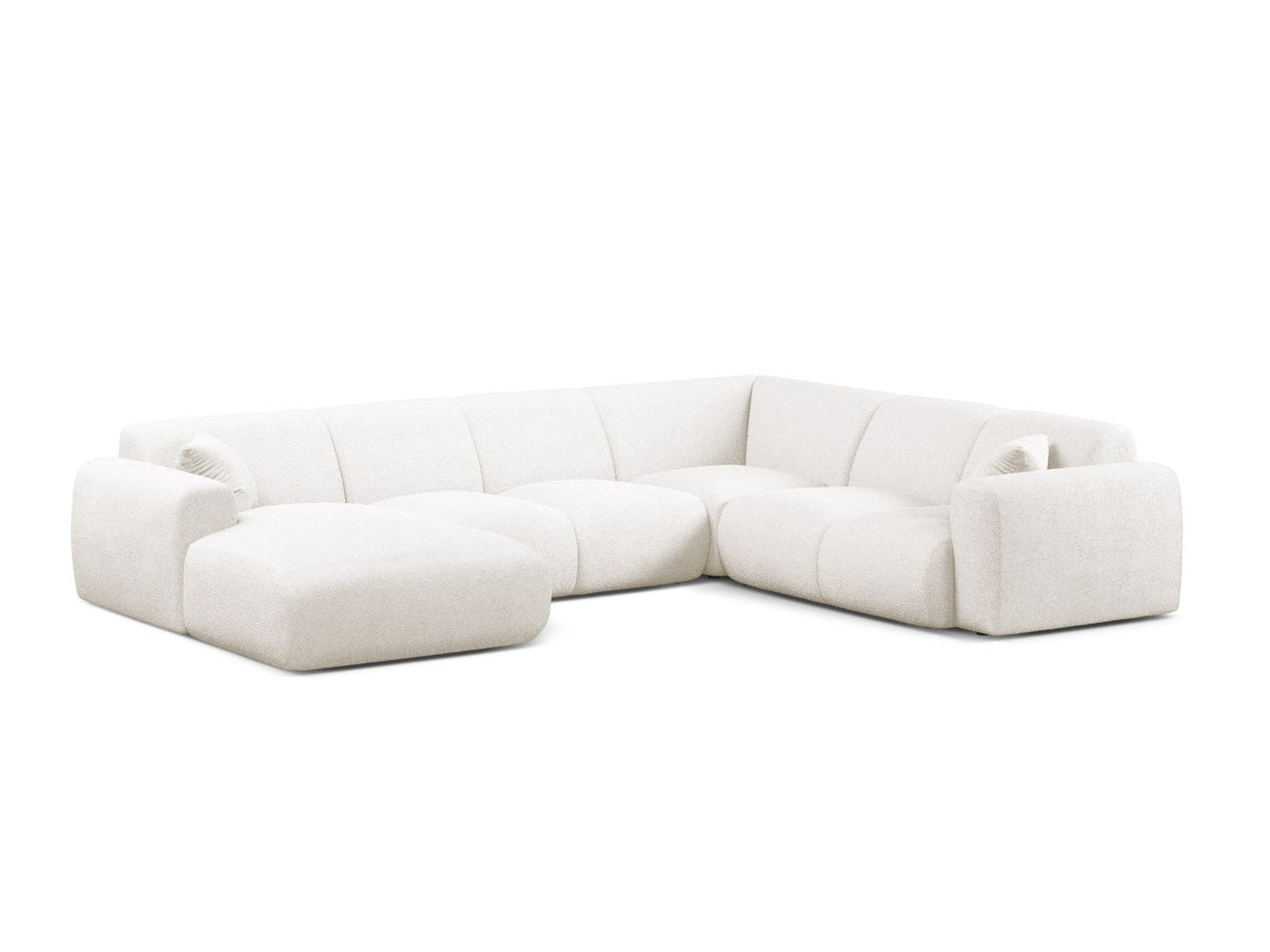 Molino — Panoramic Sofa White (Baloo 2073) Black Plastic Right