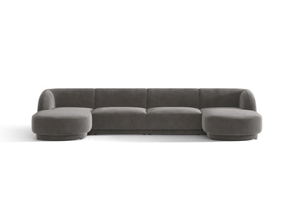 Miley — Panoramic Sofa Grey (Venus 2930) Black Plastic