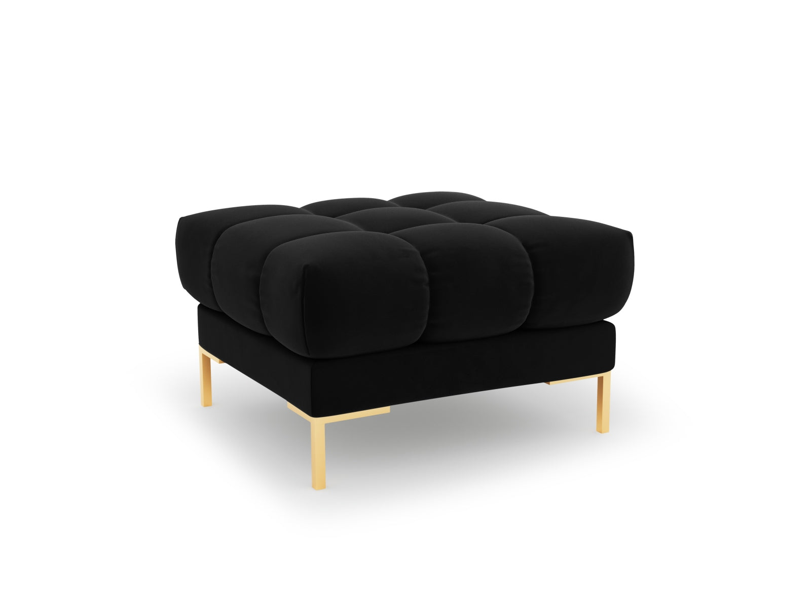 Bali — Pouf Black (Bluvel 19) Gold Metal