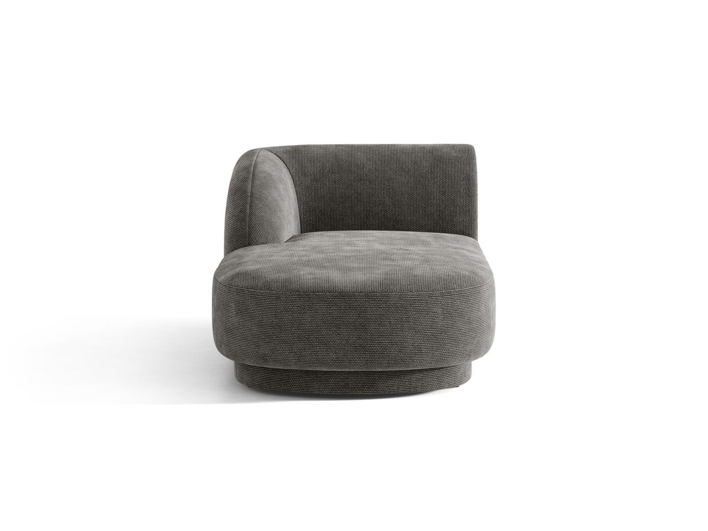 Miley — Chaise Longue Grey (Haga 16) Black Plastic Left