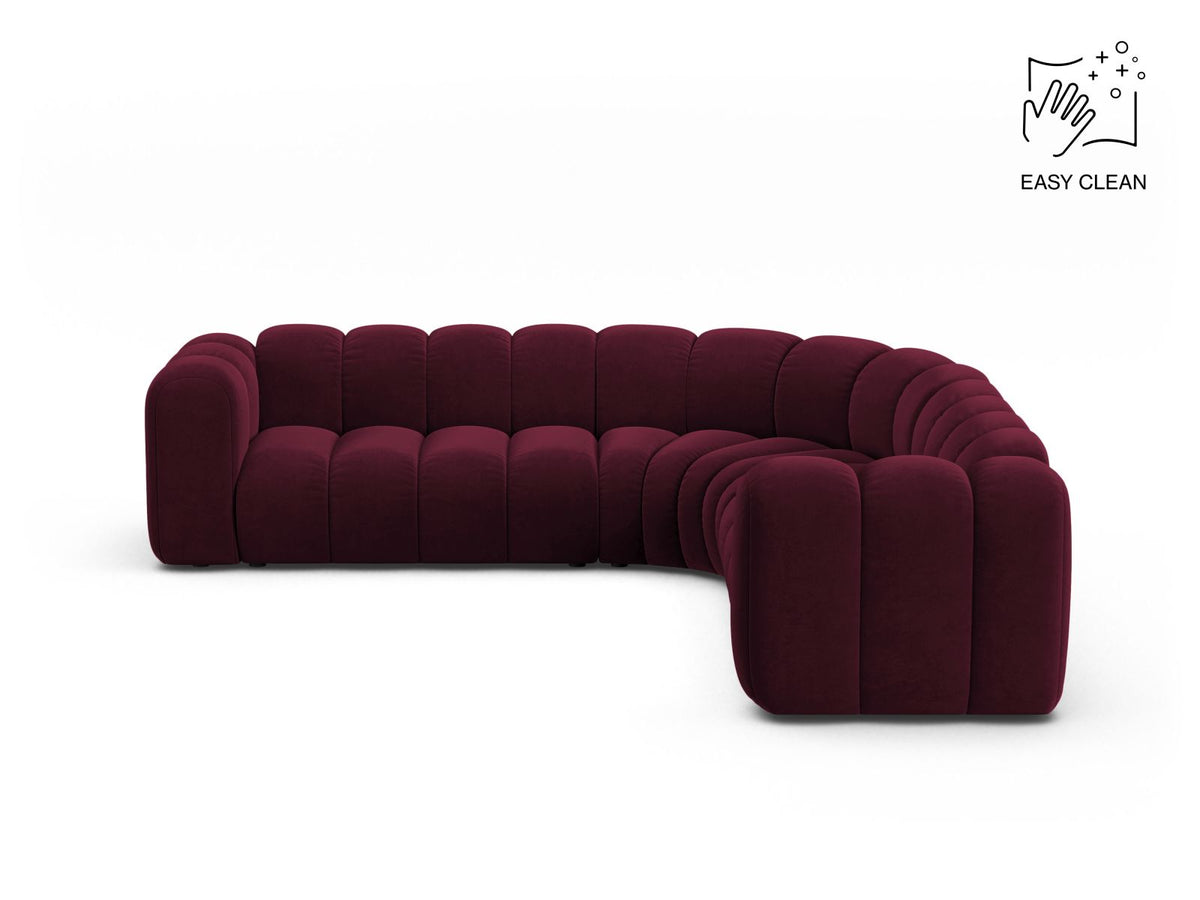 Lupine — Corner Sofa Burgundy (Venus 2932) Black Plastic