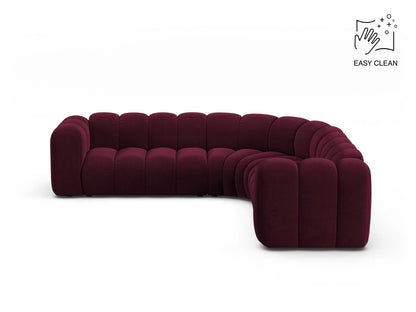 Lupine — Corner Sofa Burgundy (Venus 2932) Black Plastic