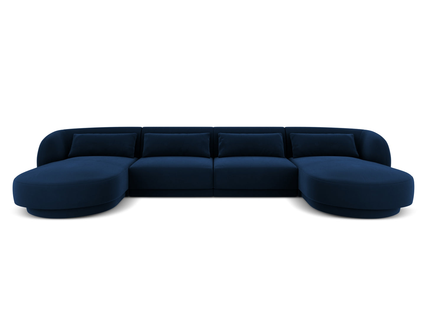 Tulum — Panoramic Sofa Royal Blue (Bluvel 86) Black Plastic