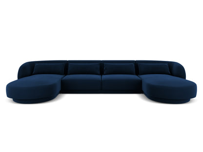 Tulum — Panoramic Sofa Royal Blue (Bluvel 86) Black Plastic