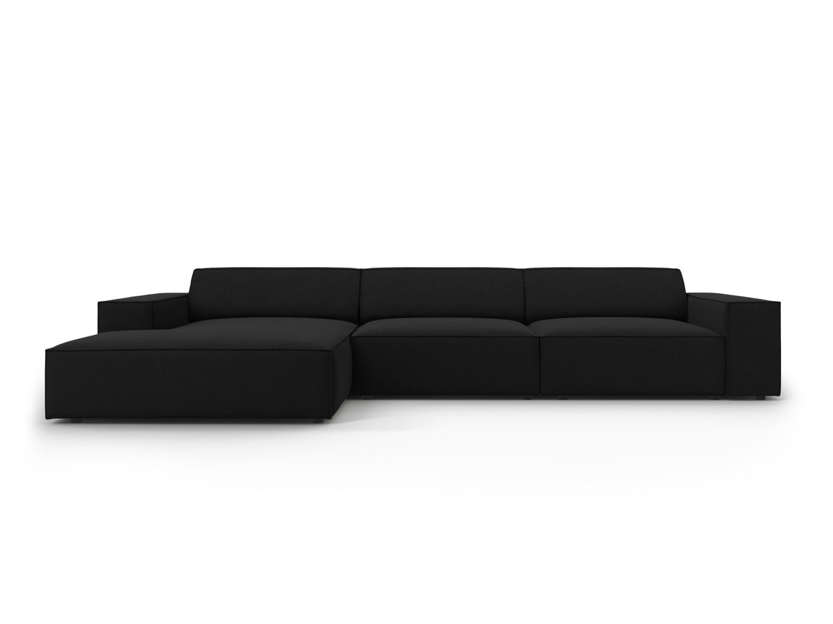 Jodie — Corner Sofa (284x162x77 cm) Black (Megan 368) Left