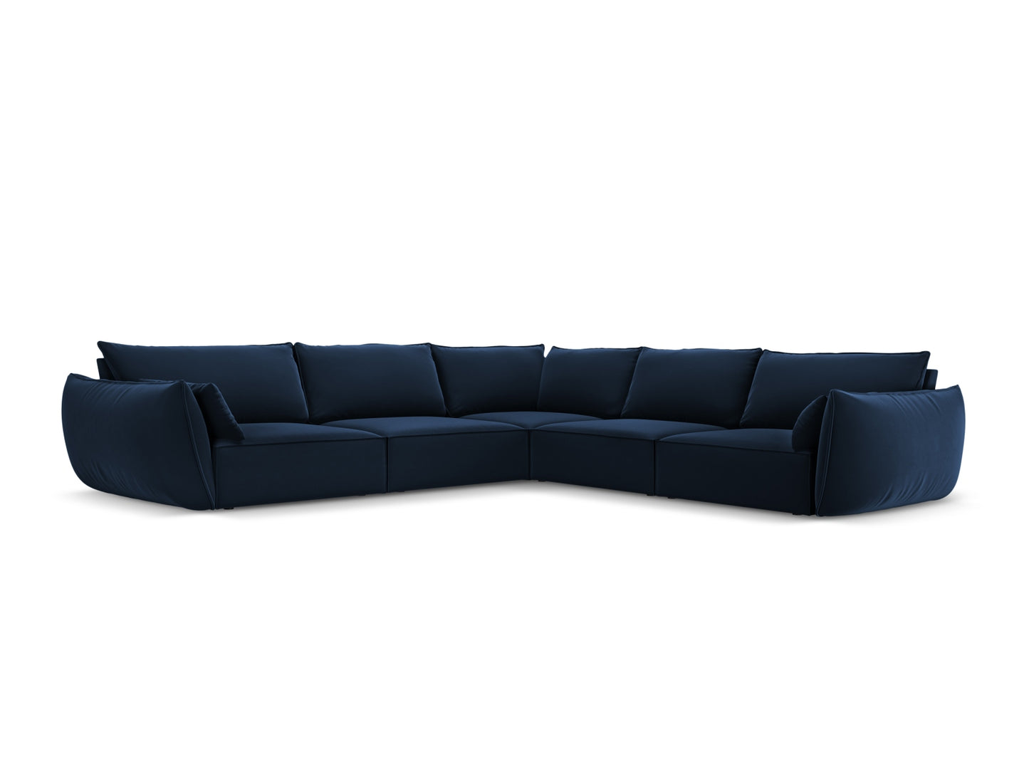 Kaelle — Corner Sofa Royal Blue (Bluvel 86) Black Plastic