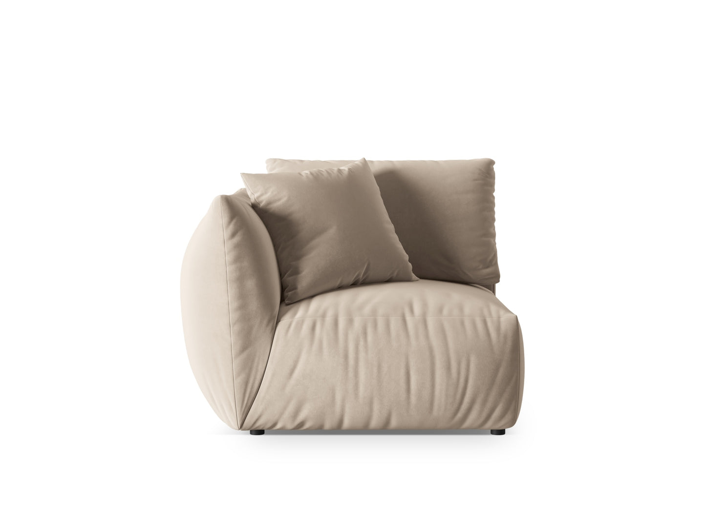 Chris — Modular Sofa Light Beige (Casino Pearl) Black Plastic Left