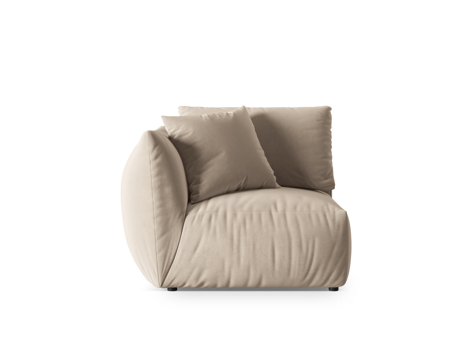 Chris — Modular Sofa Light Beige (Casino Pearl) Black Plastic Left