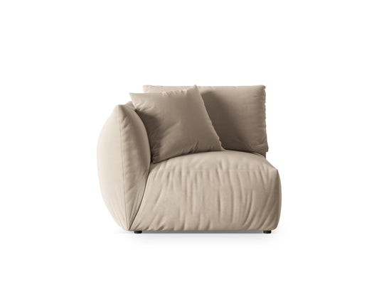Chris — Modular Sofa Light Beige (Casino Pearl) Black Plastic Left