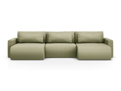 Belfast — Panoramic Sofa Olive (Heritage Avocat) Black Plastic