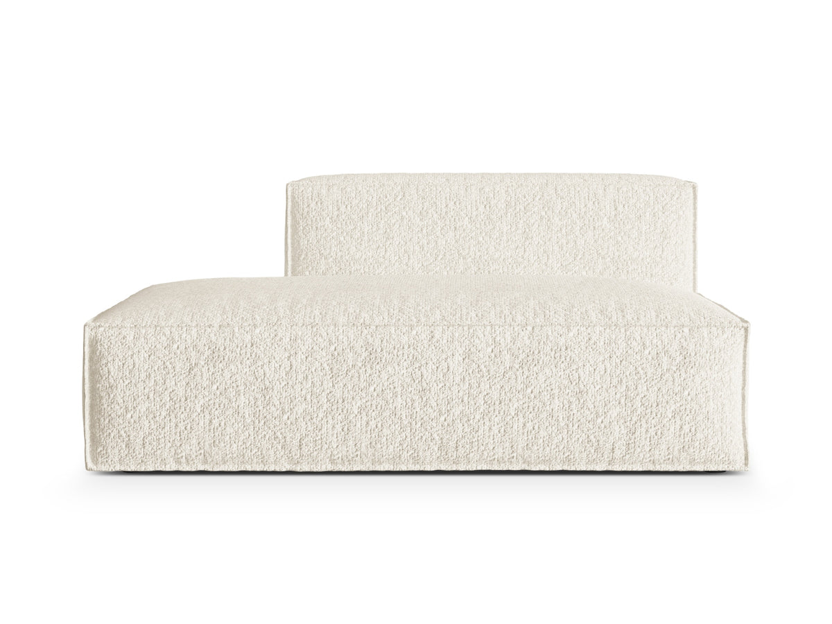 Nuria — Modular Sofa Ivory (Monet Nata) Black Plastic Left