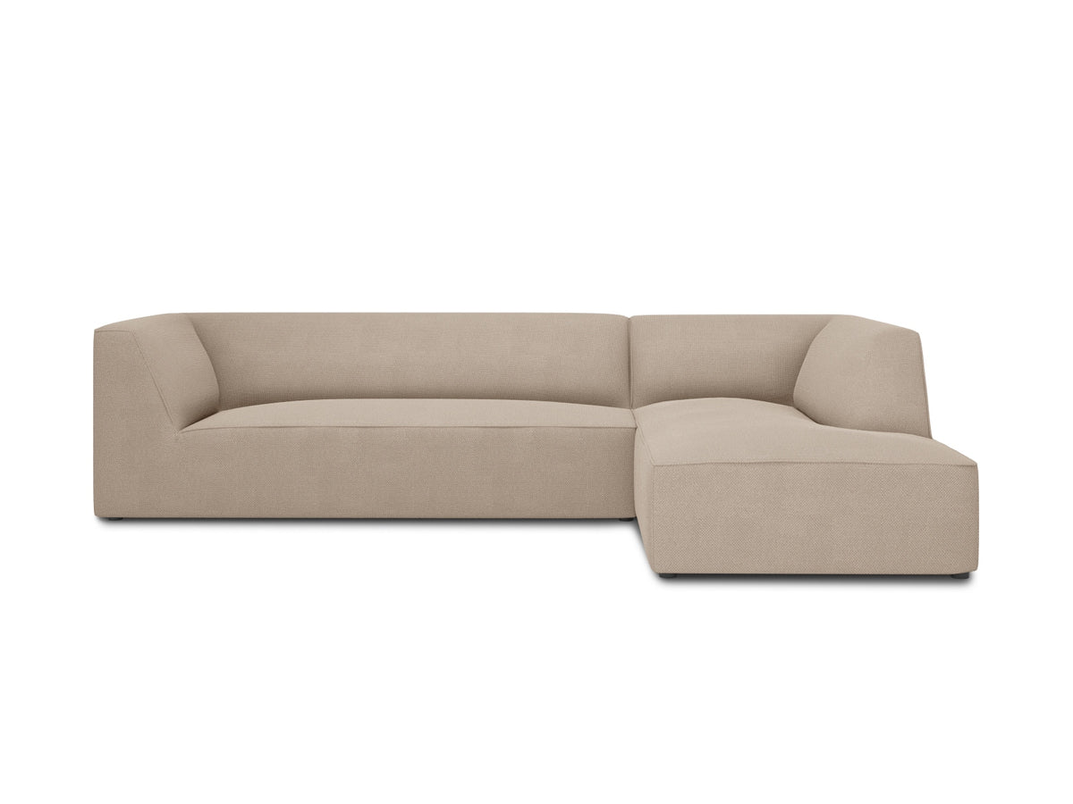 Ruby — Corner Sofa Dark Beige (Ottawa 7) Black Plastic Right