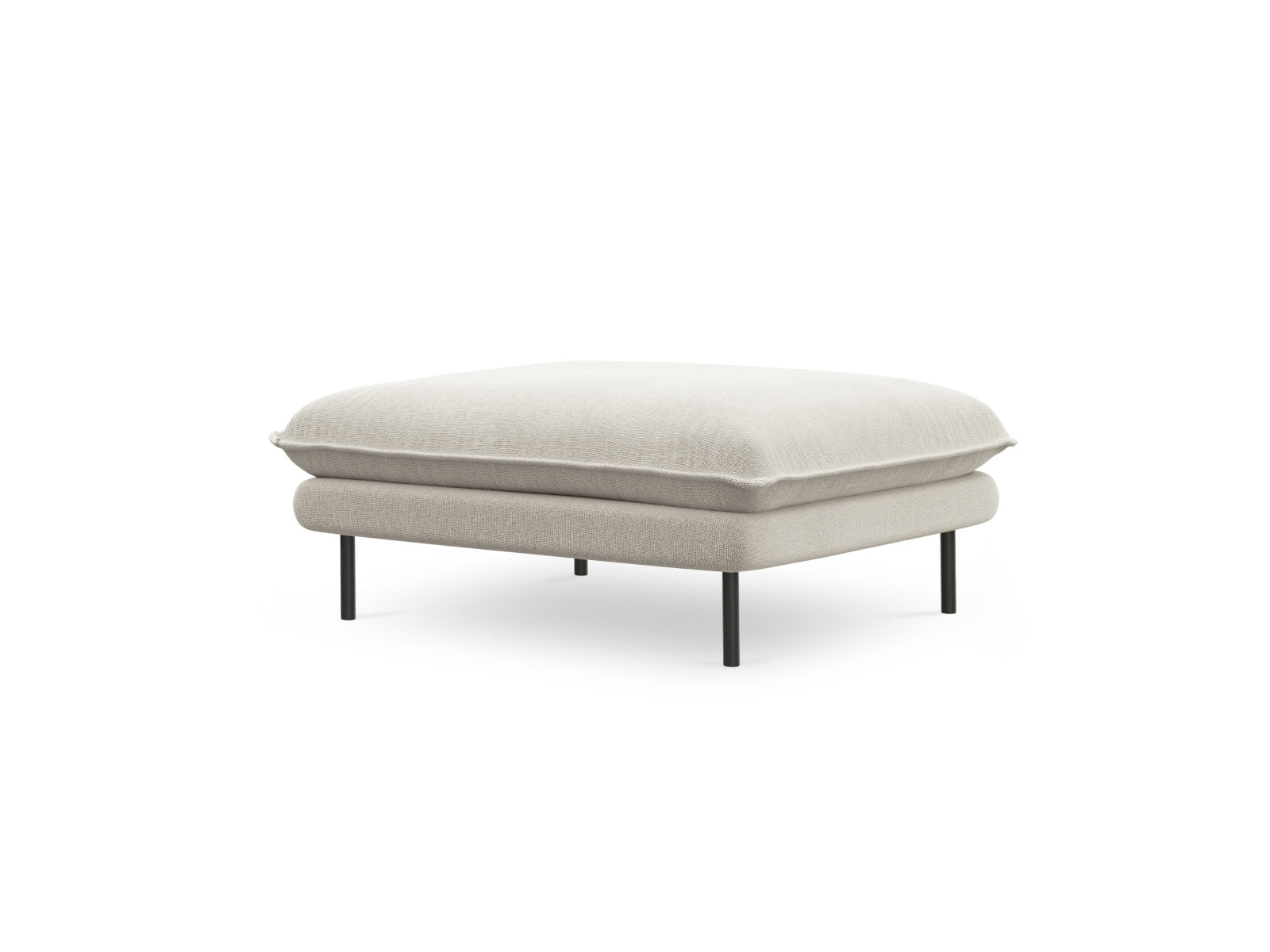 Vienna — Pouf Light Beige (Positano 02) Black Metal