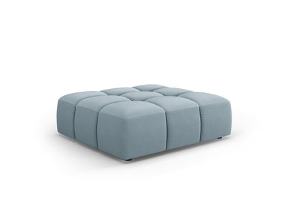 Moritz — Pouf Light Blue (Bluvel 06) Black Plastic