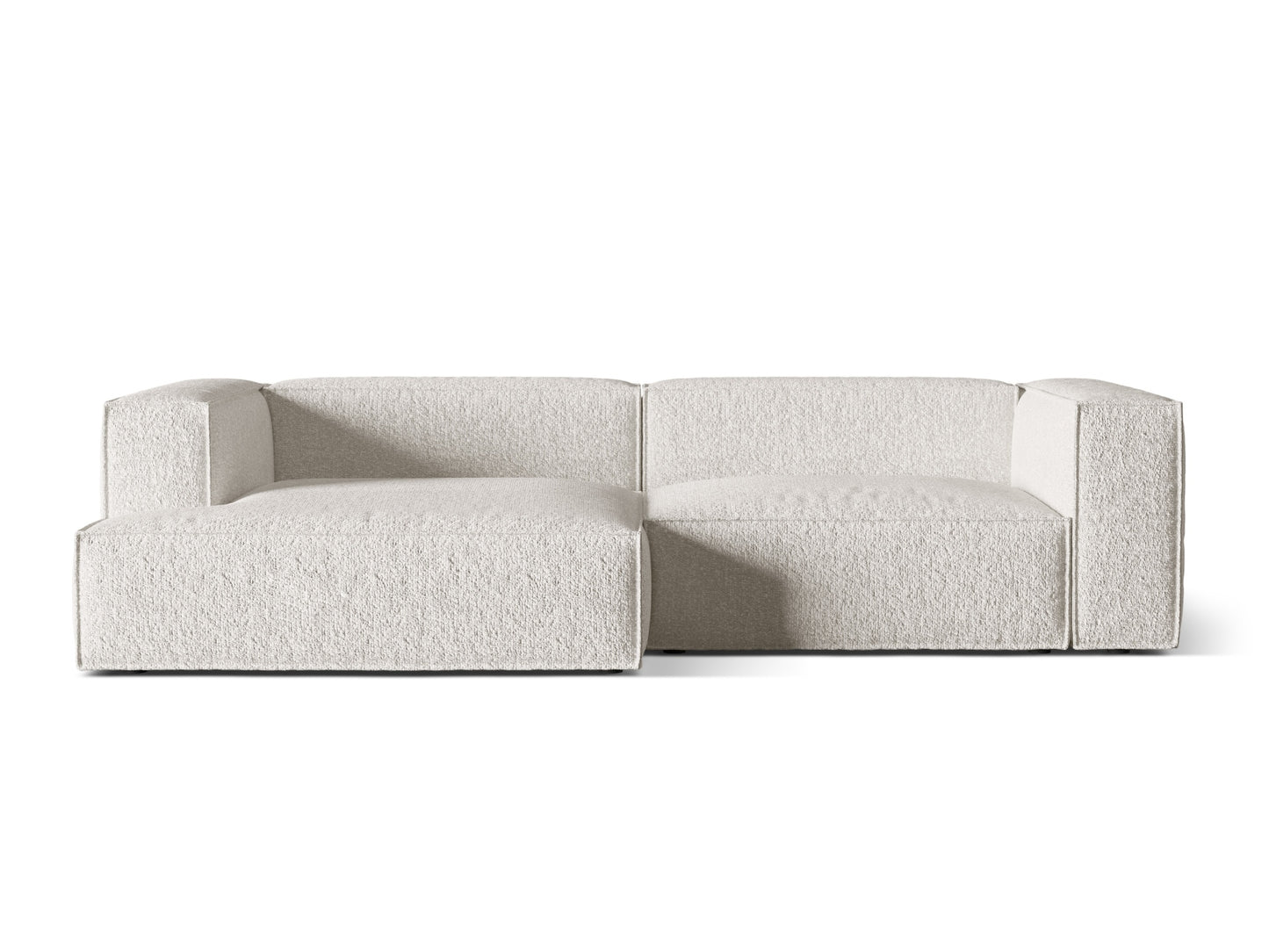Nuria — Corner Sofa Grey Beige Melange (Monet Pearl) Black Plastic