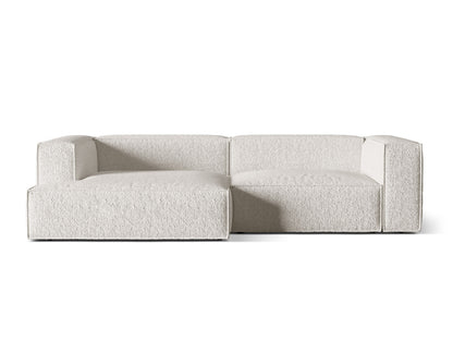 Nuria — Corner Sofa Grey Beige Melange (Monet Pearl) Black Plastic