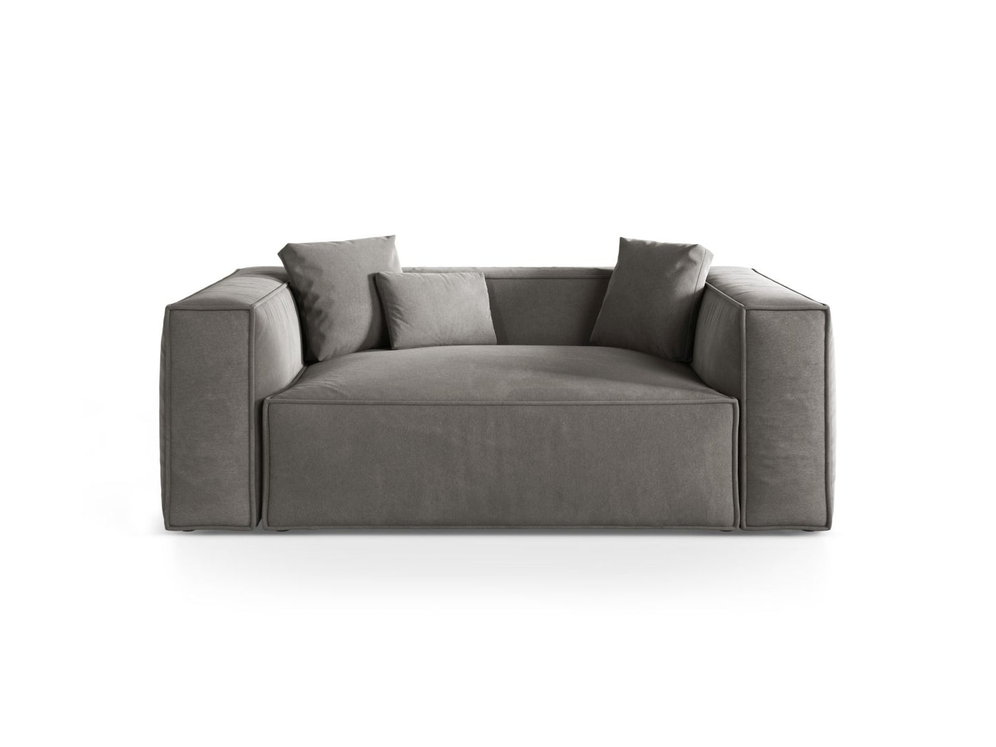 Aveiro — Sofa Grey (Casino Stone) Black Plastic