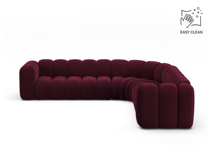 Lupine — Corner Sofa Burgundy (Venus 2932) Black Plastic