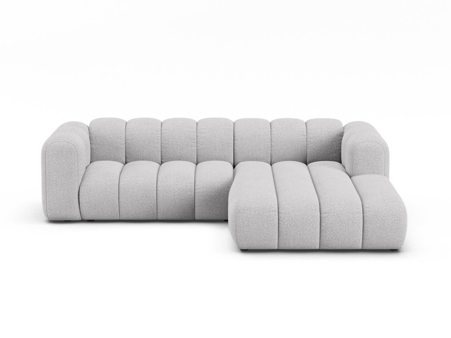 Lupine — Corner Sofa Light Grey (Baloo 2085) Black Plastic Right