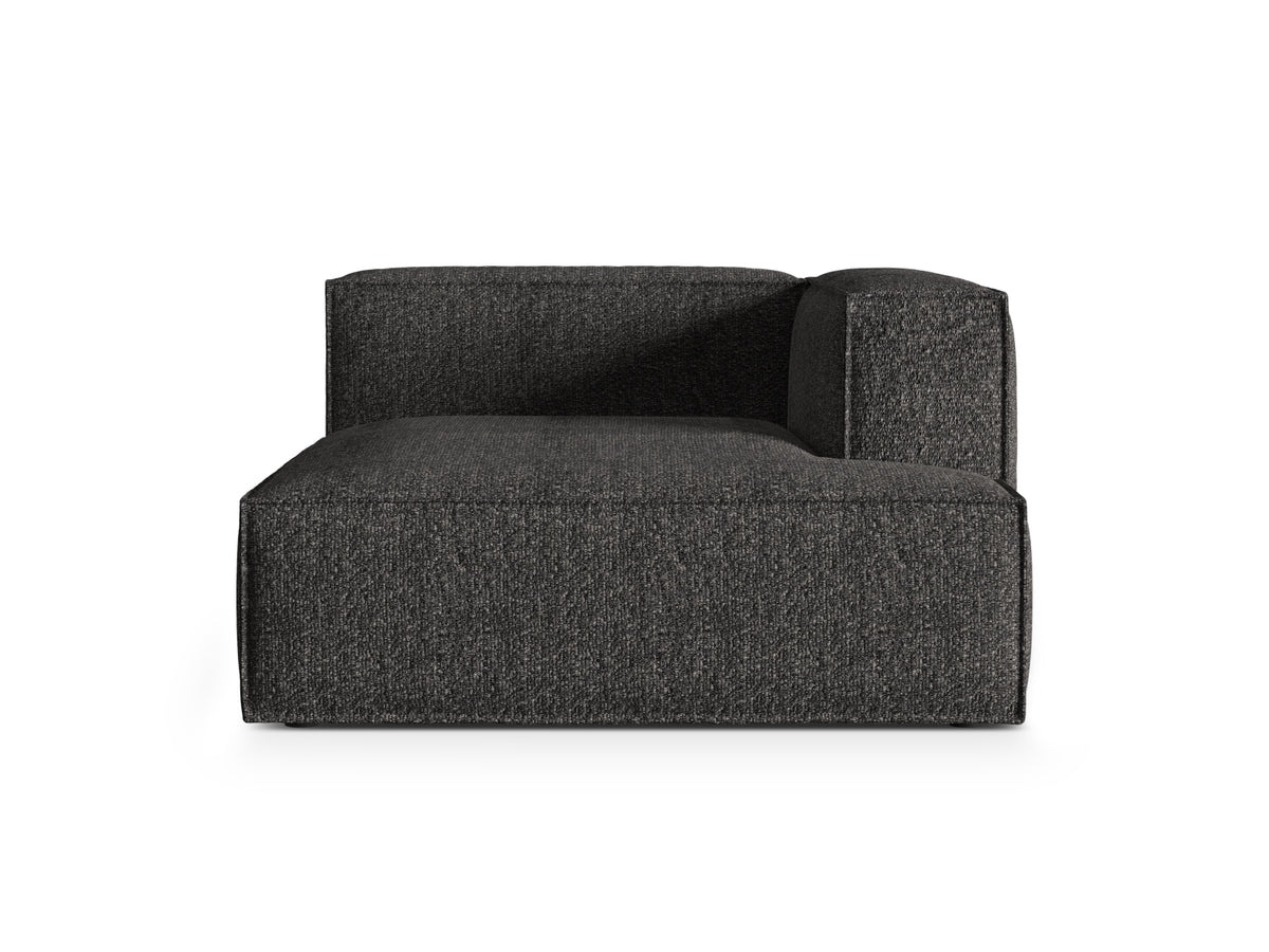 Nuria — Chaise Longue Anthracite (Monet Anthracite) Black Plastic Right