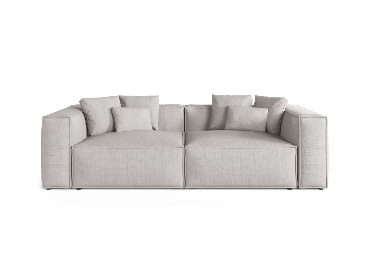 Aveiro — Sofa Light Grey (Liberty 18) Black Plastic