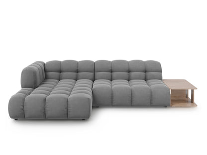 Sky — Corner Sofa Light Grey (Casino Ash) Black Plastic Left