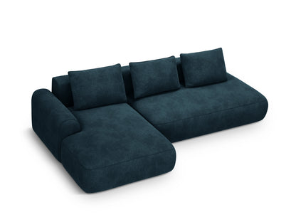Calma — Corner Sofa Deep Petrol (Vogue 13) Black Plastic Left