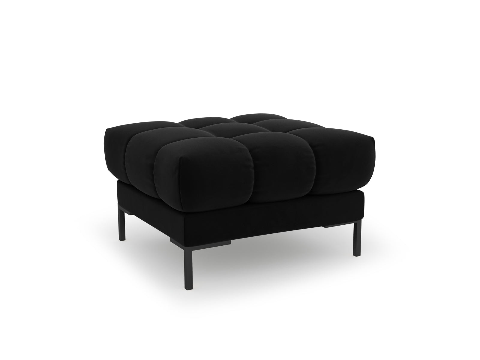 Bali — Pouf Black (Bluvel 19) Must metall