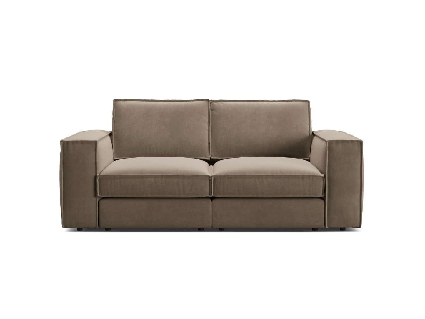 Pola — Sofa Grey Brown (Salvador 3) Black Plastic