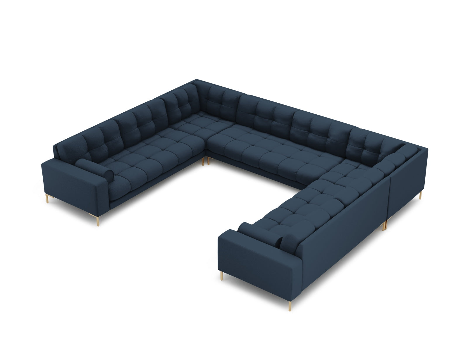 Bali — Panoramic Sofa Blue (Neve 77) Gold Metal