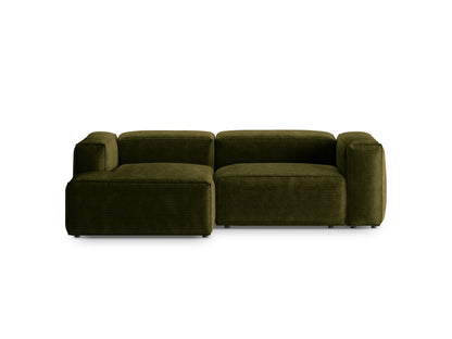 Bergamo — Corner Sofa Green (Perla 60) Black Plastic Left