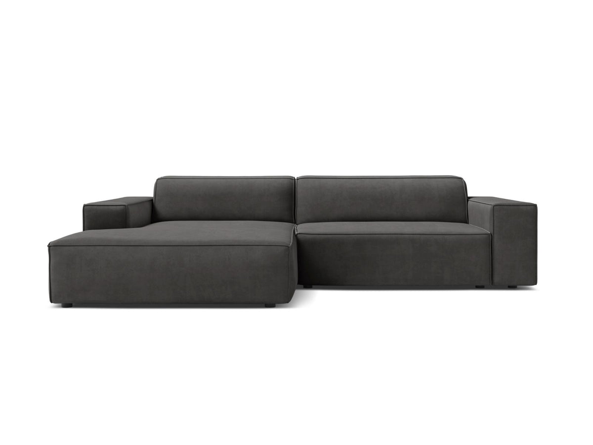 Jodie — Corner Sofa (224x162x77 cm) Grey (Bluvel 14) Left