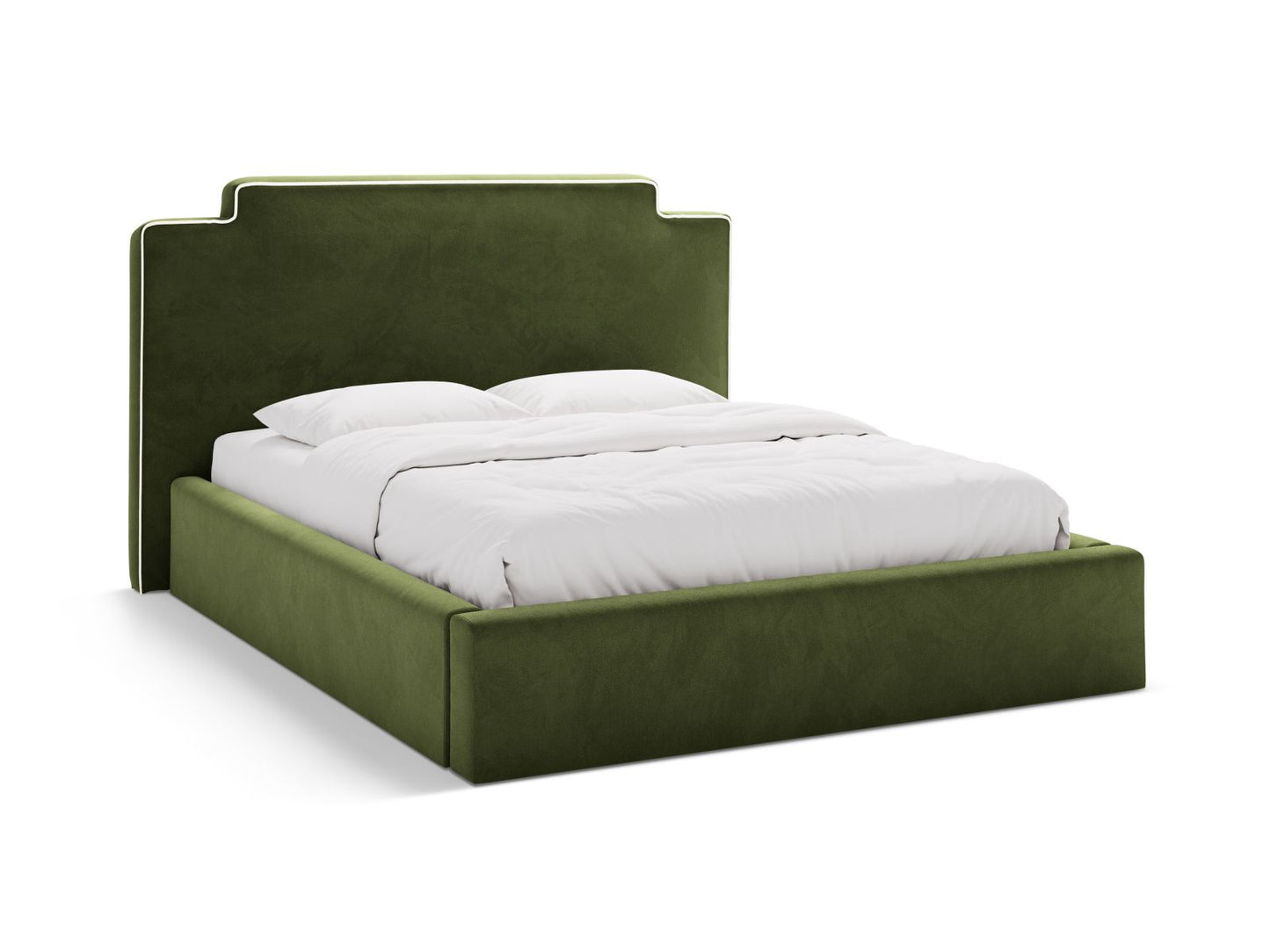 Princess — Bed (220x222x122 cm) Ivory && Army Green (Magic Velvet 2256 && Magic Velvet 2295)