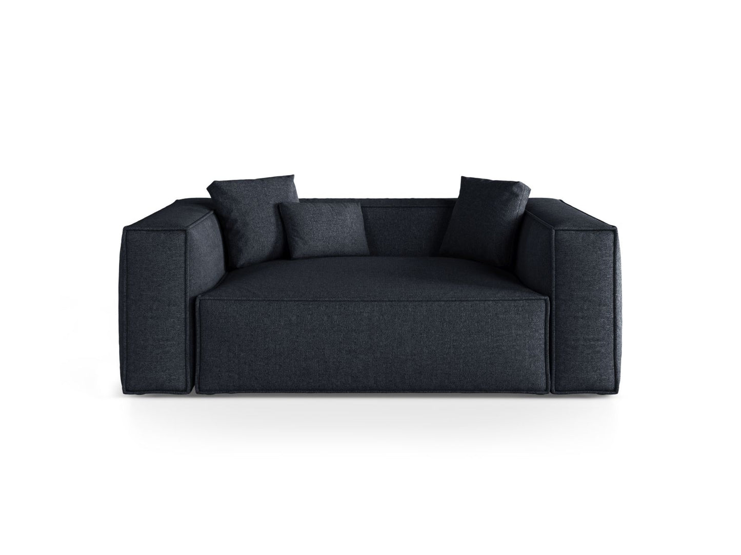 Aveiro — Sofa Navy Blue (Eden 16 Deep Blue) Black Plastic