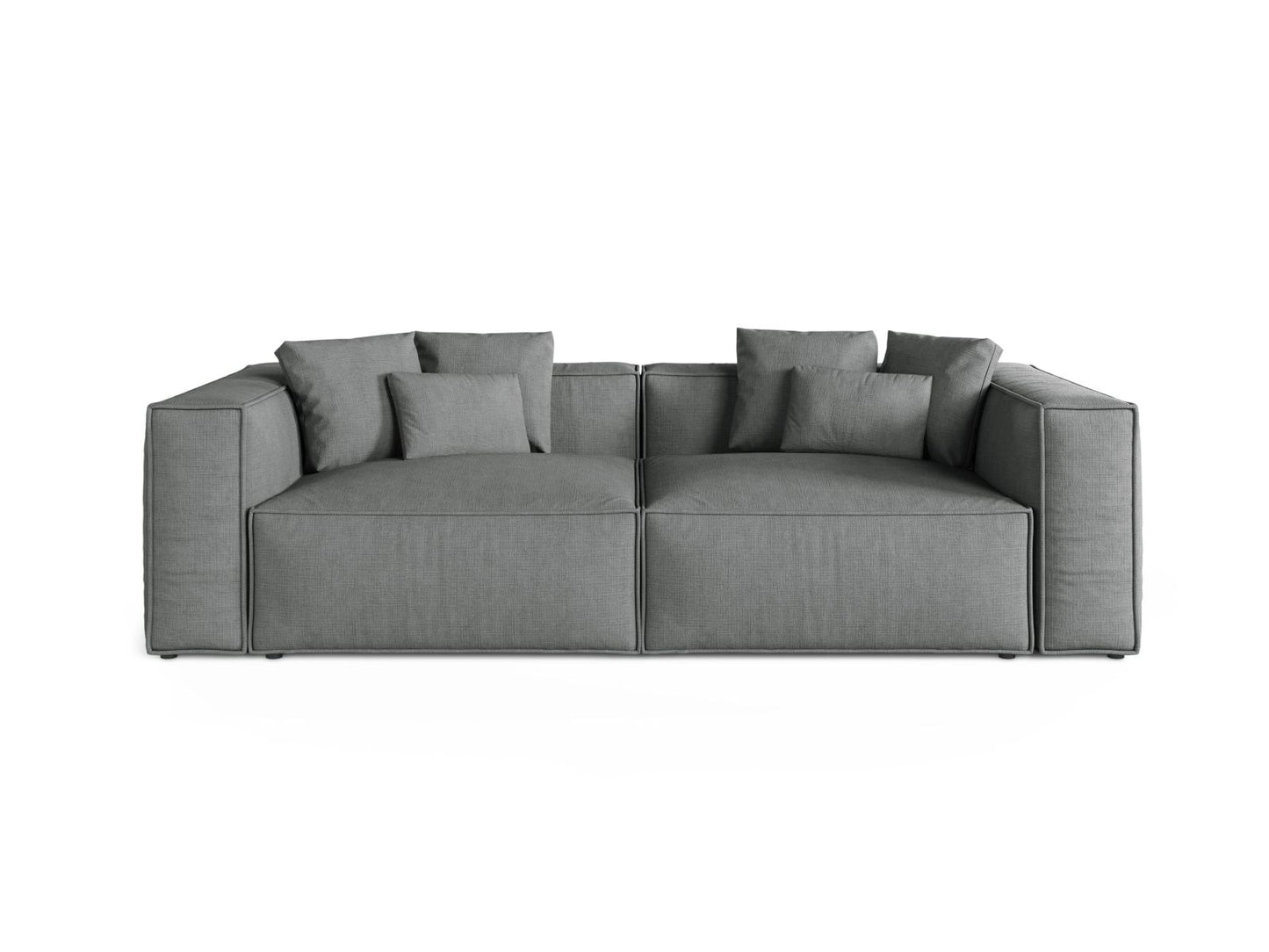 Aveiro — Sofa Grey (Liberty 20) Black Plastic