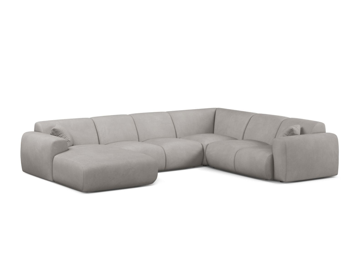Molino — Panoramic Sofa Light Grey (Rebel 5) Black Plastic Right