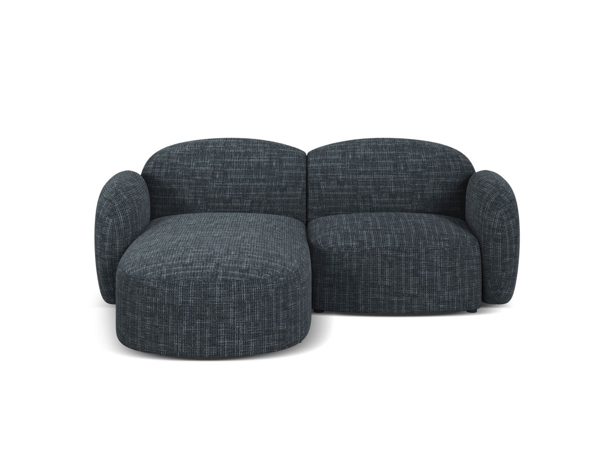 Blair — Corner Sofa Navy Blue (Baltimore Ocean) Black Plastic Left