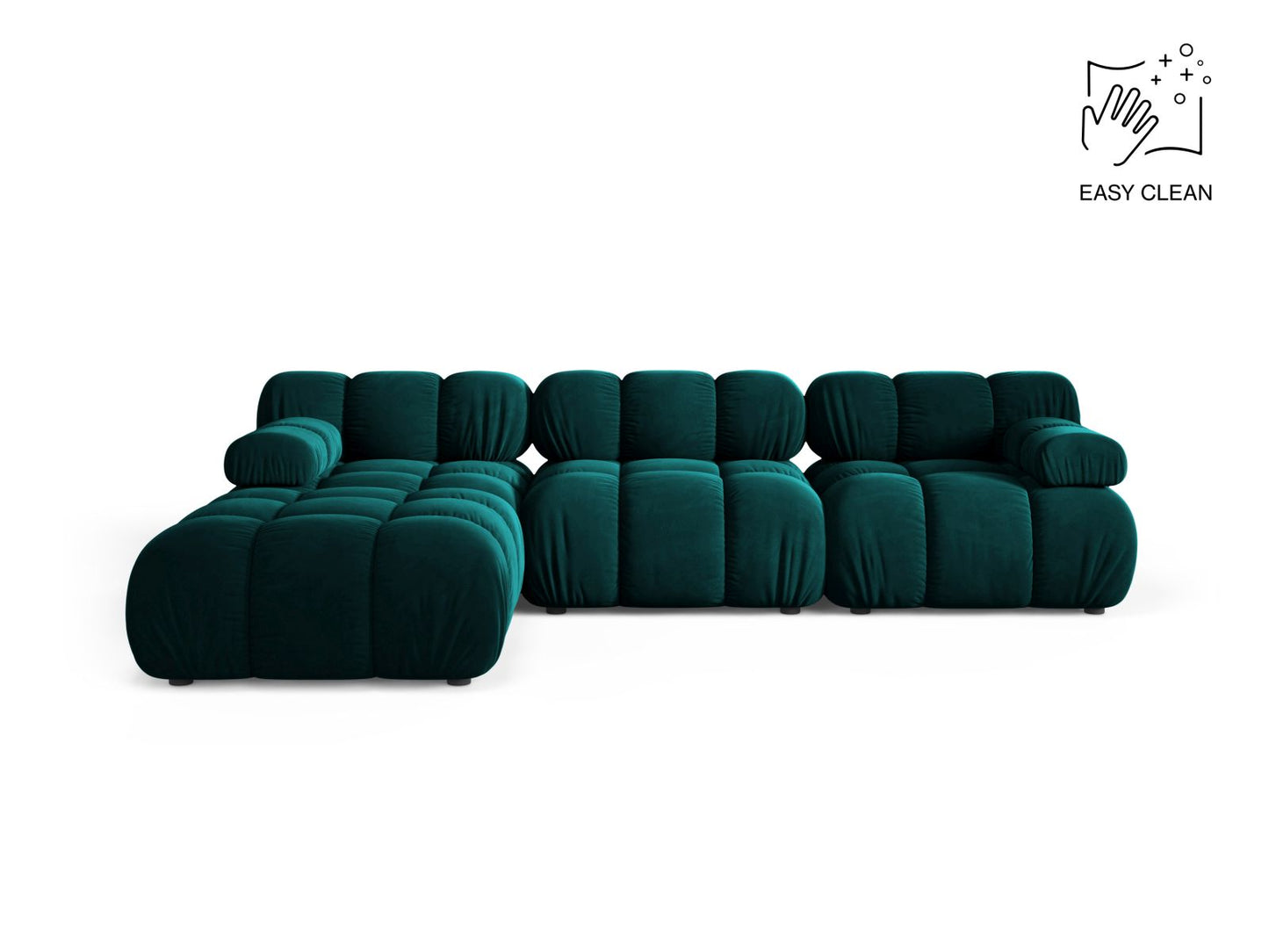 Bellis — Sofa Deep Petrol (Venus 2911) Black Plastic