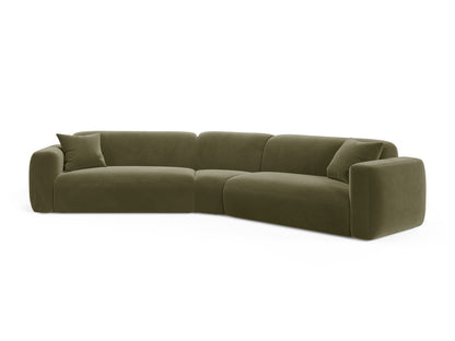 Strino — Corner Sofa Green (Salvador 8) Black Plastic