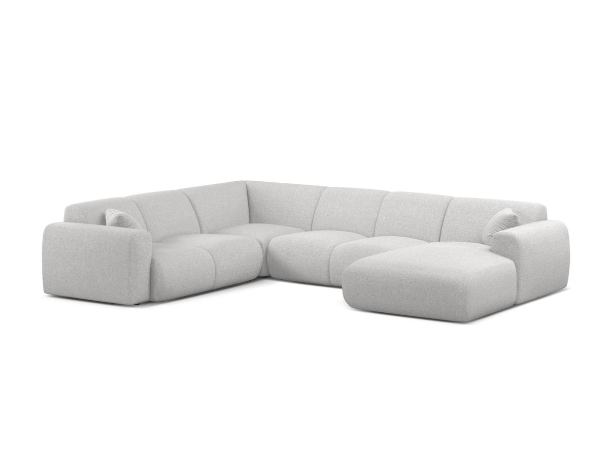 Molino — Panoramic Sofa Silver (Eden 17 Silver) Black Plastic Left